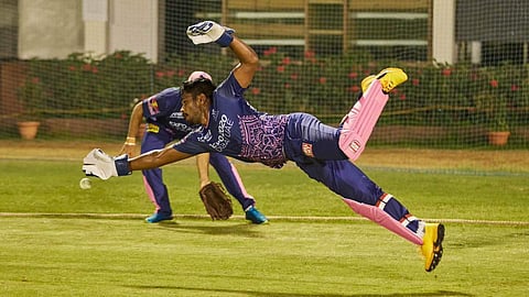 സഞ്ജു പരിശീലനത്തിൽ/ ട്വിറ്റർ