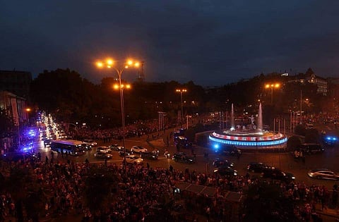 അത്ലറ്റിക്കോ മാഡ്രിഡ് ആരാധകരുടെ ആഘോഷം/ഫോട്ടോ: ട്വിറ്റർ