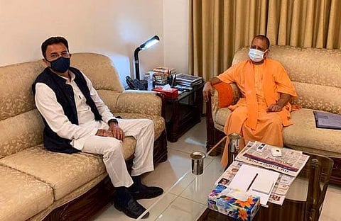 ജിതിന് പ്രസാദ യോഗി ആദിത്യനാഥുമായി കൂടിക്കാഴ്ച നടത്തിയപ്പോള്/'ട്വിറ്റര്