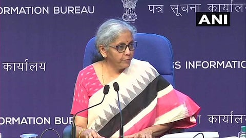 ധനമന്ത്രി നിര്മല സീതാരാമന് വാര്ത്താ സമ്മേളനത്തില്/എഎന്ഐ