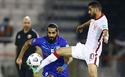 ഇന്ത്യ-ഖത്തര് മത്സരത്തില് നിന്ന്/ഫോട്ടോ: ട്വിറ്റര്