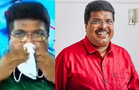 ചര്ച്ചയ്ക്കിടെ ചിത്തരഞ്ജന് മാസ്ക് കൊണ്ടു മുഖം തുടയ്ക്കുന്ന വിഡിയോ ദൃശ്യം