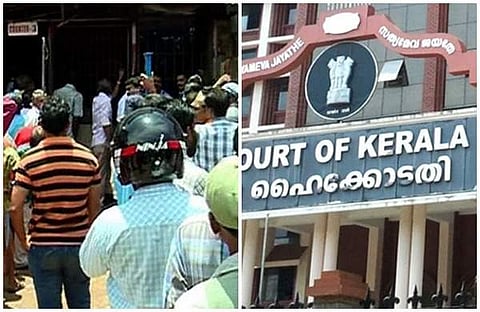 ബെവ് കോ ഔട്ട്ലറ്റിന് മുന്നിലെ തിരക്ക്, ഹൈക്കോടതി