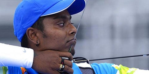 അതാനു ദാസ് മത്സരത്തിനിടെ/ എപി