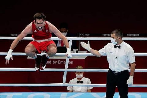 ക്വാര്ട്ടര് ഫൈനല് ജയിച്ച ഐറിഷ് താരം എയ്ഡന് വാള്ഷിന്റെ ആഘോഷം/ഫോട്ടോ: ട്വിറ്റര്