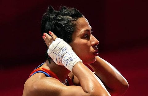 ലവ്ലിന മത്സര ശേഷം /പിടിഐ