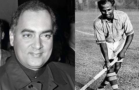 മുന് പ്രധാനമന്ത്രി രാജീവ് ഗാന്ധി, ഹോക്കി ഇതിഹാസം ധ്യാന് ചന്ദ്/ഫയല്