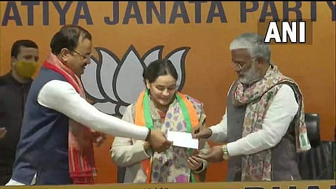 അപർണ യാദവ് ബിജെപി അംഗത്വം സ്വീകരിക്കുന്നു/ എഎൻഐ ചിത്രം