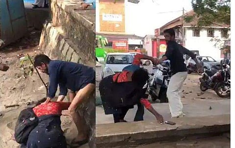 ബിന്ദു അമ്മിണിയെ മോഹന്ദാസ് മര്ദ്ദിക്കുന്നതിന്റെ വീഡിയോദൃശ്യം