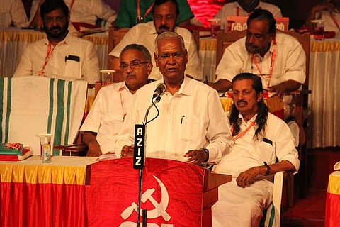 സിപിഐ പ്രതിനിധി സമ്മേളനം ജനറല് സെക്രട്ടറി ഡി രാജ ഉദ്ഘാടനം ചെയ്യുന്നു/ഫെയ്സ്ബുക്ക്