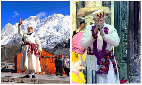 പ്രധാനമന്ത്രി നരേന്ദ്രമോദി കേദാര്നാഥ് സന്ദര്ശനത്തിനിടെ/ പിടിഐ