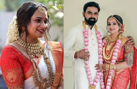 ഗൗരി കൃഷ്ണനും മനോജ് പേയാടും വിവാഹദിനത്തിൽ/ ഇൻസ്റ്റഗ്രാം