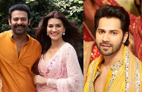 പ്രഭാസും കൃതി സനണും, വരുൺ ധവാൻ/ ഫെയ്സ്ബുക്ക്