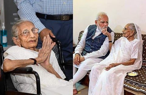 നരേന്ദ്ര മോദിയും അമ്മ ഹീരാബെന്നും/ ചിത്രം: പിടിഐ