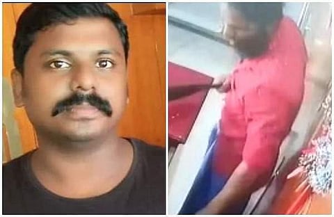 കൊല്ലപ്പെട്ട അയ്യപ്പന്, കൊലയാളി അജേഷിന്റെ സിസിടിവി ദൃശ്യം