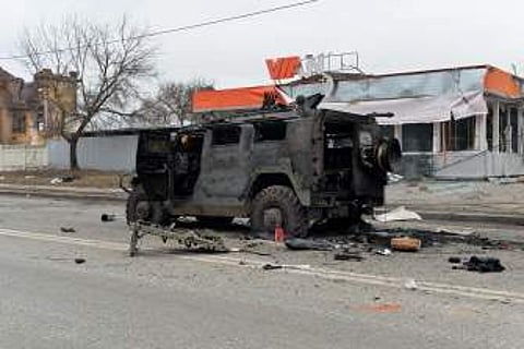 യുക്രൈനില് റഷ്യന് യുദ്ധവാഹനം തകര്ത്തനിലയില്, എഎഫ്പി