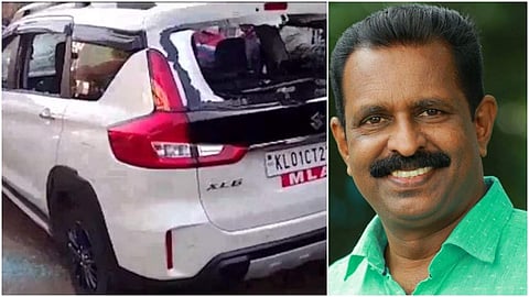 തകർക്കപ്പെട്ട കാർ, എം വിൻസെന്റ് എംഎൽഎ/ ടെലിവിഷൻ ദൃശ്യം