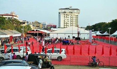 സിപിഎം സമ്മേളന വേദി/ ചിത്രം: ന്യൂ ഇൻഡ്യൻ എക്സ്പ്രസ്