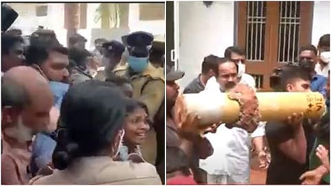 പൊലീസും നാട്ടുകാരുമായി സംഘർഷം/ ടെലിവിഷൻ ദൃശ്യം