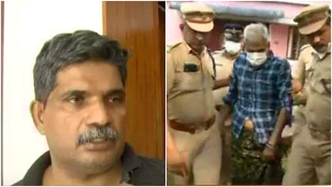 ഷാജി, ഹമീദിനെ തെളിവെടുപ്പിന് കൊണ്ടുവന്നപ്പോള്/ ടിവി ദൃശ്യം