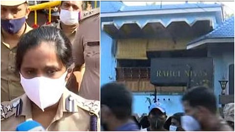 ഐജി നിശാന്തിനി, തീപിടുത്തമുണ്ടായ വീട്/ ടെലിവിഷൻ ദൃശ്യം