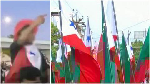 കുട്ടി പ്രകോപനമുദ്രാവാക്യം വിളിക്കുന്നു/ ടിവി ദൃശ്യം