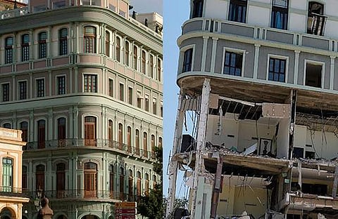 ഹോട്ടല് സ്ഫോടനത്തിനു മുമ്പും ശേഷവും/ട്വിറ്റര്