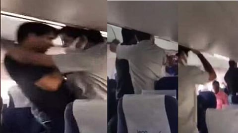 വിമാനത്തിനുള്ളില് മുഖ്യമന്ത്രിക്കെതിരായ പ്രതിഷേധം/ വീഡിയോ ദൃശ്യത്തില് നിന്ന്