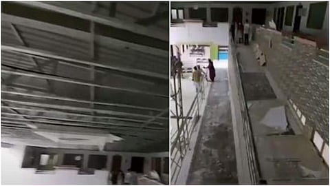 ആശുപത്രി സീലിംഗ് തകര്ന്നു വീണു/ ടിവി ദൃശ്യം