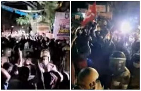 കോടതിക്ക് മുന്നില് തടിച്ചുകൂടി സിപിഎം,കോണ്ഗ്രസ് പ്രവര്ത്തകര്/വീഡിയോ സ്ക്രീന്ഷോട്ട്