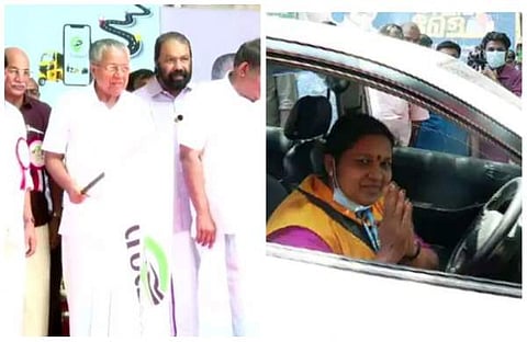 കേരള സവാരി മുഖ്യമന്ത്രി പിണറായി വിജയന് ഫ്ലാഗ് ഓഫ് ചെയ്യുന്നു/ഫെയ്സസ്ബുക്ക്