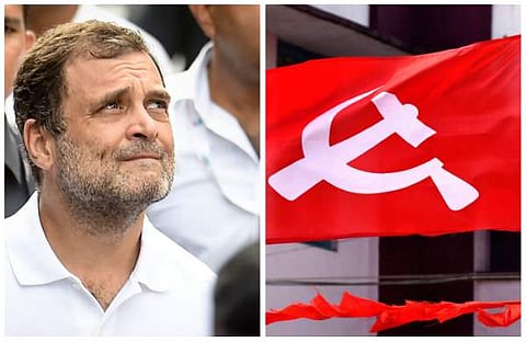 രാഹുല് ഗാന്ധി, സിപിഎം പതാക