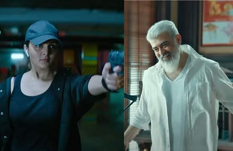 തുനിവ് ട്രെയിലറിൽ മഞ്ജു വാര്യരും അജിത്തും/ വിഡിയോ സ്ക്രീൻഷോട്ട്