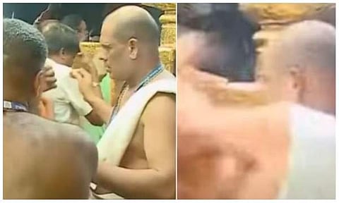 ശബരിമലയിൽ ഭക്തനെ പിടിച്ചു തള്ളിയ വാച്ചറെ സസ്പെൻഡ് ചെയ്തു