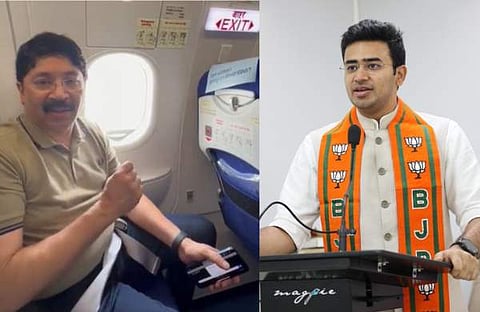 ദയാനിധി മാരന്റെ വിഡിയോയിൽ നിന്ന്, തേജസ്വി സൂര്യ/ ചിത്രം; ഫെയ്സ്ബുക്ക്