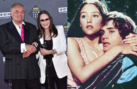 ഒലീവിയ ഹസിയും ലിയൊണാഡ് വൈറ്റിങ്ങും/ ചിത്രം; എഎഫ്പി, റോമിയോ ആൻഡ് ജൂലിയറ്റ് പോസ്റ്റർ