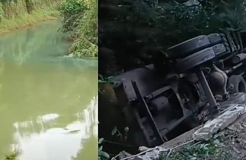 തോട്ടിൽ അമോണിയ ചേർന്ന റബർ മിശ്രിതം കലർന്നപ്പോൾ, ടിവി ദൃശ്യം