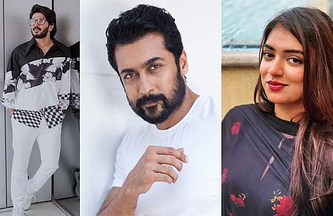 ദുല്ഖര് സല്മാൻ, സൂര്യ, നസ്രിയ/ ഫെയസ്ബുക്ക്