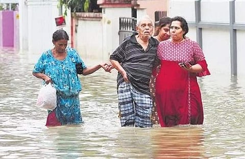 തിരുവനന്തപുരത്ത് ഇന്നലെ വെള്ളം കയറിയ ദൃശ്യം, ഫോട്ടോ/ എക്സ്പ്രസ്