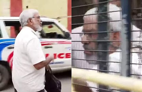 ദത്തനെ പൊലീസ് തടഞ്ഞപ്പോൾ/ ടിവി ദൃശ്യം