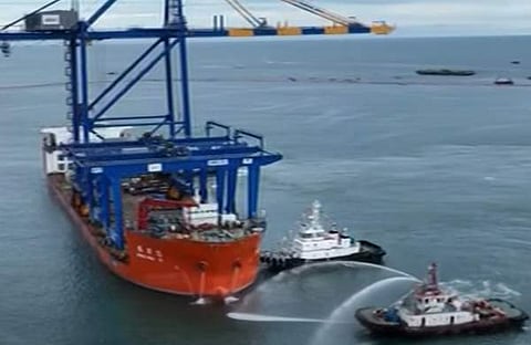 ചരക്കുകപ്പല് ഷെന്ഹുവ 15ന് വാട്ടര് സല്യൂട്ടോടെ സ്വീകരണം, ടിവി ദൃശ്യം/ ഫയല്