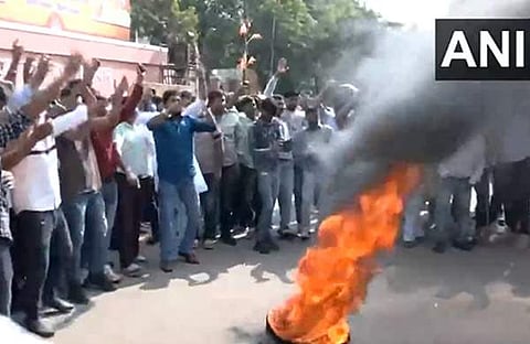 ബിജെപി പ്രവർത്തകരുടെ പ്രതിഷേധം/ എഎൻഐ