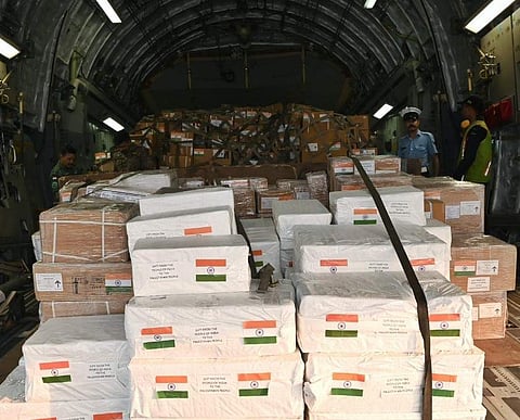 ഇന്ത്യ പലസ്തീനിലേക്ക് അയച്ച സഹായ സാമഗ്രികള്/ എസ് ജയ്ശങ്കര്/എക്സ്