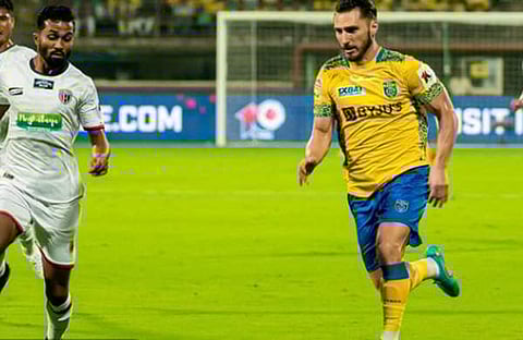 നോർത്ത് ഈസ്റ്റ് യുണൈറ്റഡ്- കേരള ബ്ലാസ്റ്റേഴ്സ് പോരാട്ടം/ IMAGE CREDIT: Indian Super League