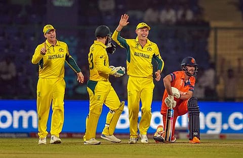 വിജയം ആഘോഷിക്കുന്ന ഓസ്ട്രേലിയൻ താരങ്ങൾ/ ചിത്രം: പിടിഐ