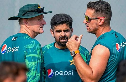 പരിശീലനത്തിനിടെ ബാബർ അസം/ പിടിഐ