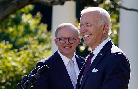 ബൈഡൻ ഓസ്ട്രേലിയൻ പ്രധാനമന്ത്രിക്കൊപ്പം/ പിടിഐ