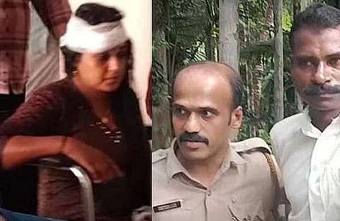 കുത്തേറ്റ യുവതിയും കസ്റ്റഡിയിലെടുത്ത പ്രതിയും