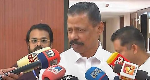 എംവി ഗോവിന്ദന് ഡല്ഹിയില് മാധ്യമങ്ങളെ കാണുന്നു/ ടെലിവിഷന് ചിത്രം