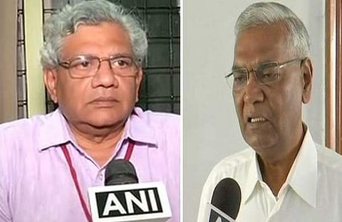 സീതാറാം യെച്ചൂരീ/ ഡി രാജ, ഫോട്ടോ: എഎന്ഐ